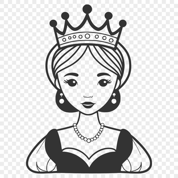 Digital drawing of a girl in a royal dress, created as a scalable graphic.
