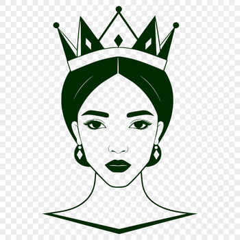 A digital illustration of a female royal figure in medieval attire.