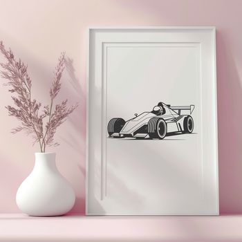 A sleek racing car vector graphic designed for digital use.
