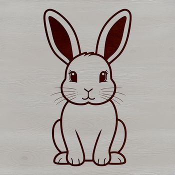 A simple illustration of a sitting rabbit.