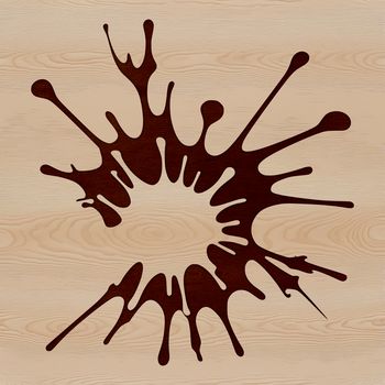 A colorful splat shape made up of rounded shapes, resembling slimy paint or ink.