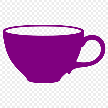 A traditional ceramic teacup with floral pattern in vector format.