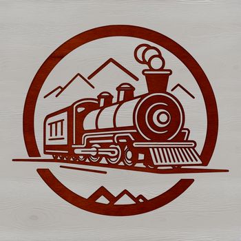 A stylized illustration of a locomotive with moving wheels, suitable for vector art design projects.