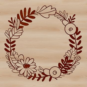 A floral wreath design made from vector shapes, ideal for cutting machines like Cricut or laser cutters.