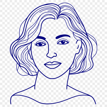 A digital illustration of a woman in vector format.