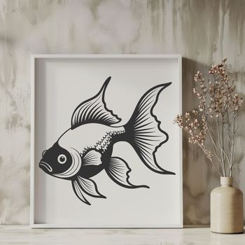 A digital illustration of a goldfish with vibrant colors, suitable for various design applications.