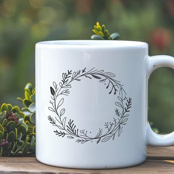 A floral wreath design in vector format, suitable for digital crafting and cutting machines.