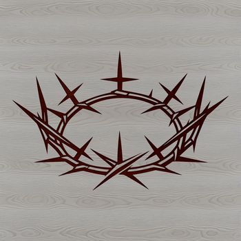 A stylized vector illustration of the Crown of Thorns, a Christian symbol of suffering.