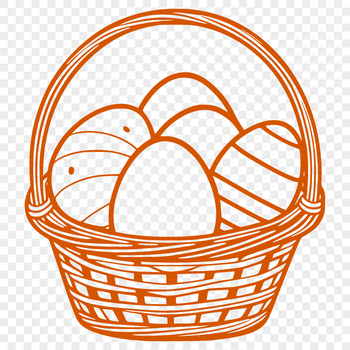 A hand-drawn Easter egg design featuring colorful patterns and shapes.