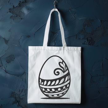 A stylized digital illustration of a decorated Easter egg in vector format.