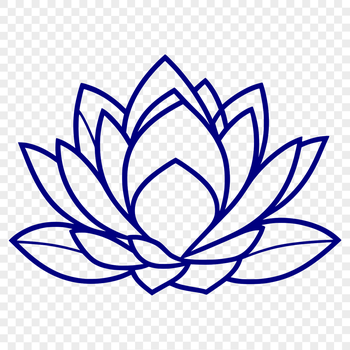 A stylized illustration of the lotus flower, often associated with spiritual growth and enlightenment.