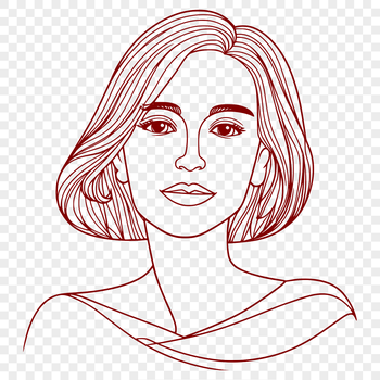 A female figure designed as a vector graphic illustration.