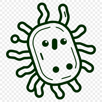 Vector art depiction of a microscopic germ.
