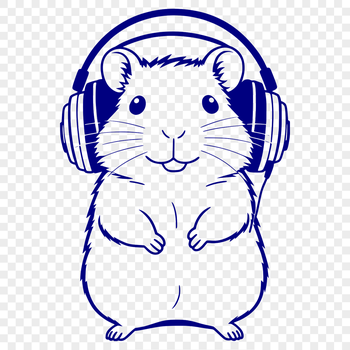 A detailed illustration of a hamster in a neutral pose, suitable for use as vector art.