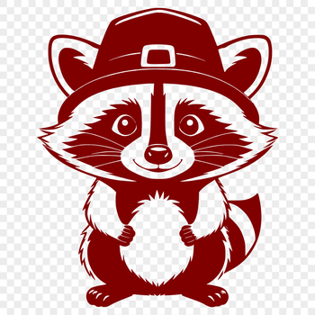 A stylized graphic representation of a raccoon, created using scalable SVG technology.