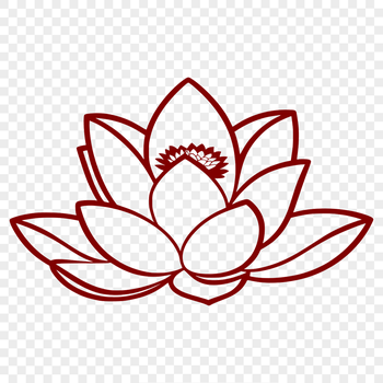 A stylized illustration of the lotus flower, a symbol with cultural and spiritual significance in many Eastern religions.