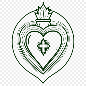 A high-quality SVG representation of a traditional religious icon featuring the Sacred Heart.