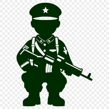 A vector illustration of a professional man in military attire.