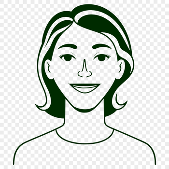 A high-quality vector graphic illustration of a woman in a simple design style.