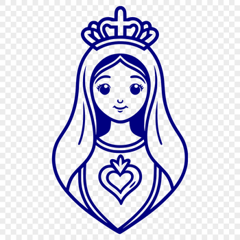 A vector illustration of the Immaculate Heart symbol used in various religious contexts.