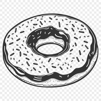 A vector design of a classic donut shape for use in digital art and crafts.