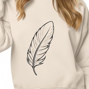 SVG vector illustration of a single bird feather with smooth lines and detailed texture.