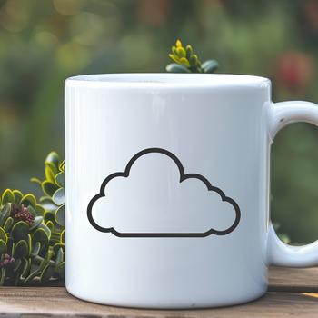 A white, puffy cloud against a blue sky.