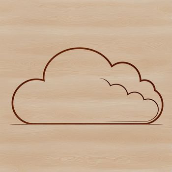 An illustration of a cloud in a stylized vector format.