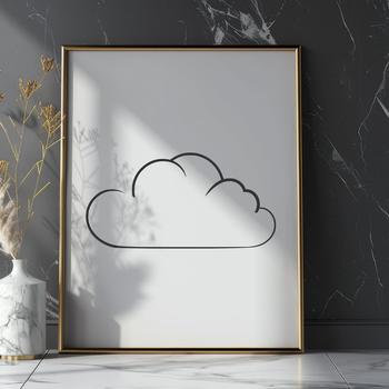 A high-quality illustration of a white cloud with soft puffy texture.