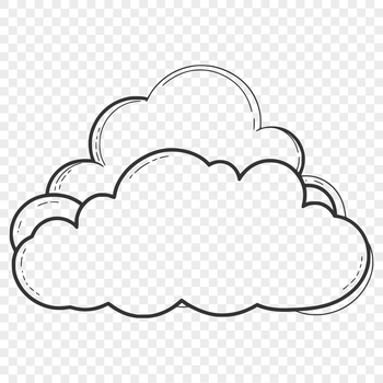 A stylized illustration of a white cloud in an SVG format, suitable for web design and digital applications.