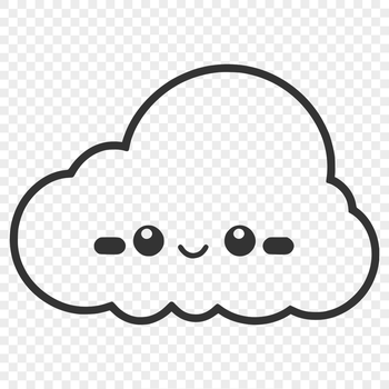 A stylized vector illustration of a cloud used in graphic design projects.