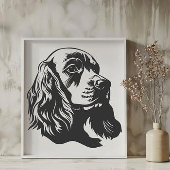 Close-up portrait of a friendly Cocker Spaniel's head with floppy ears and loving expression.