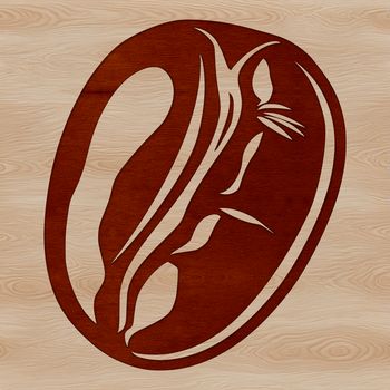 An SVG graphic design element featuring a realistic representation of a coffee bean.