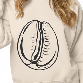 A stylized illustration of a coffee bean, suitable for use in graphic design projects.