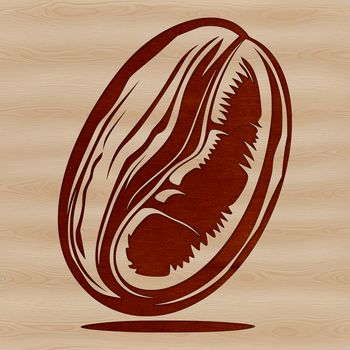 A high-quality, vector illustration of a coffee bean in its whole form.