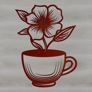 A simple illustration of a cup with a clean design, suitable for vector graphics and cutting machines.