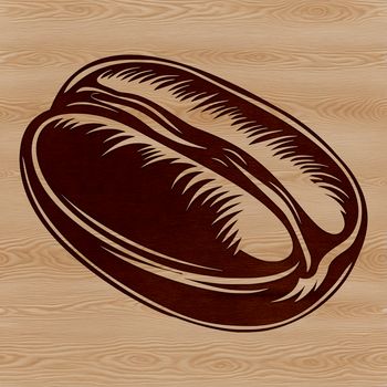 A high-quality vector graphic illustration of a single coffee bean in a detailed style.