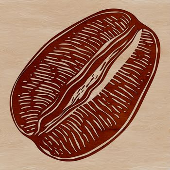 A stylized illustration of a coffee bean, suitable for vector graphics and digital design projects.