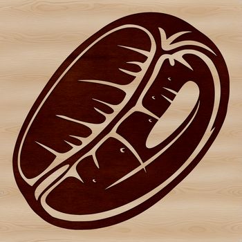 SVG graphic of a single coffee bean for digital designs.
