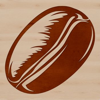 An isolated design of a coffee bean created using SVG technology.