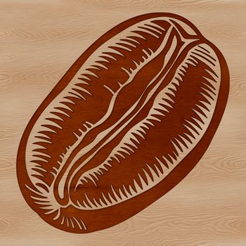 A coffee bean design made from scalable vector graphics.