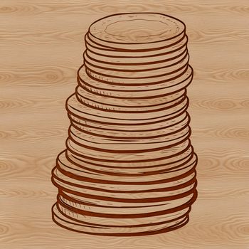A collection of digital coins in various denominations and designs, suitable for vector art projects.