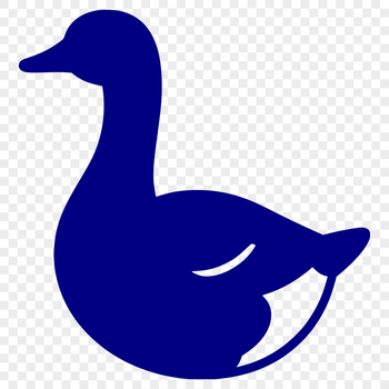 A simple vector illustration of a white domesticated bird with brown feathers and a short neck.