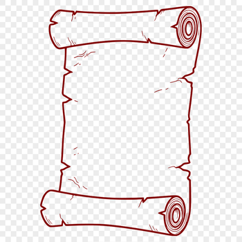 A digital vector illustration of a scroll with rolled-up edges and tied ribbon.
