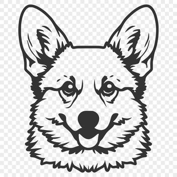 A vector graphic representation of a Corgi dog.