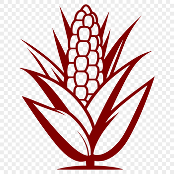 A simple illustration of a corn kernel on the cob, suitable for use in digital design projects.