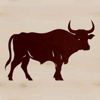 A digital illustration of a cow in a farm setting, suitable for use as clip art.