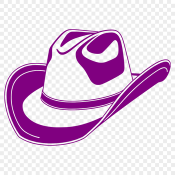 A stylized illustration of a classic cowboy hat, suitable for digital use.