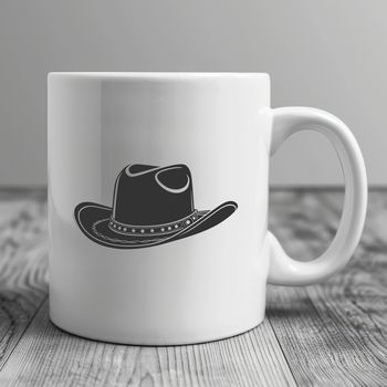 A classic cowboy hat made from simple vector lines and shapes.