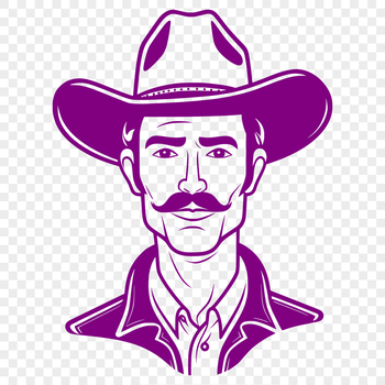 A digital illustration of a cowboy, suitable for vector art projects and designs.
